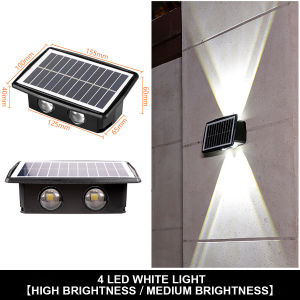 【Ready Stock】Vimite 6 LED Solar Garden Wall Light Outdoor Waterproof Modern Home Decoration Warm White Light for House Balcony Gate Fence Light 户外太阳能花园壁灯