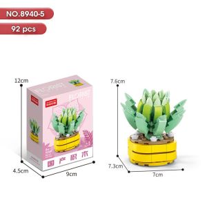 MEKANSM Partikel Kecil Blok Bangunan Succulent Pot Tanaman Imitasi Buket Lucu Kreatif Dekorasi Meja