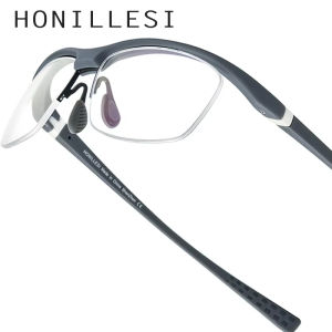 HONILLESI TR90 Glasses Frame Men 2025 New Semi-Rimless Square Eyeglasses Brand Design Half-Rim Japanese High-Quality Ultralight Sports Optical Eyewear 7027
