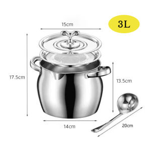 หม้อกรองน้ํามัน 3/4L ถังกรอง Lard ความจุขนาดใหญ่ ความจุขนาดใหญ่ พร้อมตะแกรงกรอง มีฝาปิด ที่จับ