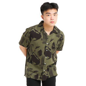 Kemeja Pria Lengan Pendek Rayon Hawaiian Shirt Kemeja Pantai Santai Casual Keren