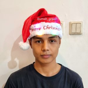 Topi Natal Santa Lampu LED