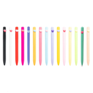 10pcs 1.0mm Ballpoint Pen Smooth Writing Pen Black Ink Stationery Pen Love Heart Ballpoint Pen for School
