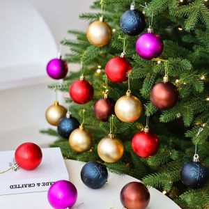 KOI WATCHES 6PCS แมตต์ จี้ลูกบอลคริสต์มาส เกล็ดหิมะ 6 ซม. เสน่ห์ต้นคริสต์มาส ใหม่ นำกลับมาใช้ใหม่ได้ ลูกบอลพลาสติก ปีใหม่