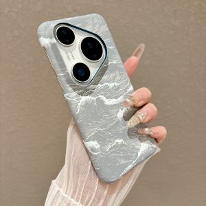 Frosted Frameless For Magsafe Magnetic Phone Case For Huawei Pura 90 80 Mate 80 70 Pro Ultra Carbon Fiber Pattern Slim PC Cover