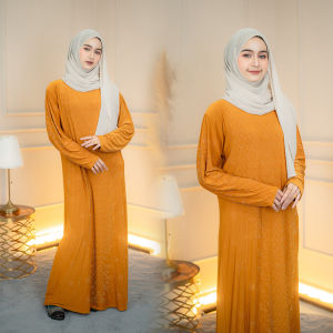 ชุดเดรสอาบาย่าปักเพชร ใส่ออกงาน หรือรับแขกก็ได้ ลวดลายสวยงาม IM44 รุสมีนีมุสลิม