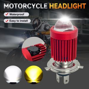 H4/H6 LED Motorcycle Headlight Bulb 8000LM 12V-80V Hi/Lo White/Yellow Beam CSP Lens Fog Light