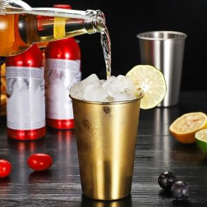 304 Stainless Steel Beer Cup Cold Water Drinks Wine Cup Metal Coffee Tumbler Tea Milk Mug for Campin