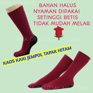 Kaos Kaki Jempol Wanita Remaja Dewasa Merah Tapak Hitam Murah