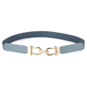 ZYJC Thiết kế nhẹ Thắt lưng nữ Khóa liên kết Chất liệu co giãn Thắt lưng mảnh Phụ kiện thời trang Có thể điều chỉnh Dây lưng Dành cho váy đầm