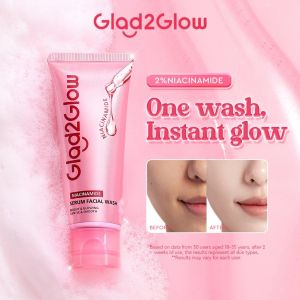 【New Launch】Glad2Glow Niacinamide Serum Facial Wash Cleanser Brightening Hydrating Glowing Face Wash