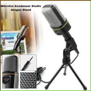 COD TaffSTUDIO Mikrofon Kondenser Studio dengan Stand SF 666 / Microphone Condenser Mikrofon Untuk Konten Youtuber Vlog Kabel Suara Stand Mic Pendek Jernih