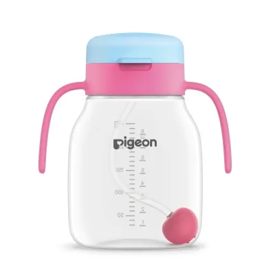 Pigeon StarTouch Straw Cup with Gravity Ball Straw 250ml - Bubblegum Pop