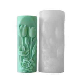 Flower Cylinder Molds Castings Molds Epoxy Resin Molds Flowers Pillar Silicone Moulds Ornament Plasters Molds