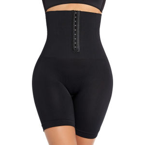 EDM High Waist Womens Shapewear Body Shaper Shorts Hook Butt Lifter Tummy Control Double Tummy Slimming and Thigh Slimming Seamless Corset Waist Trainer for Plus Size Female Slimming Girdle