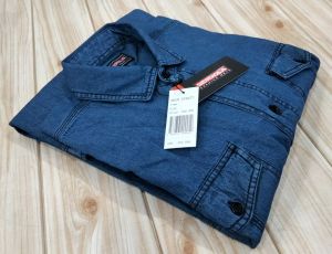 Kemeja jeans jumbo big size XXL XXXL xxxxl lengan pendek bioblit