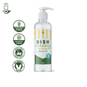 Eco Premium Natural Liquid Dish Cleaner with Aloe Vera Green Tea Moisturizing Biodegradable Formula
