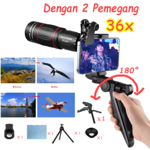 Lensa Zoom Kamera Tele HP 36X25 ZOOM Universal Apexel 18x25 dengan Tripod/lensa apexell 36x zoom