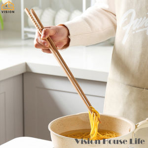 Vision 42ซม. ไม้ตะเกียบยาวตะเกียบสําหรับทอดหม้อร้อนที่ใช้ในครัวเรือนตะเกียบก๋วยเตี๋ยวเครื่องใช้บนโต๊ะอาหารตะเกียบไม้ทอดยาวเครื่องมือทําครัว