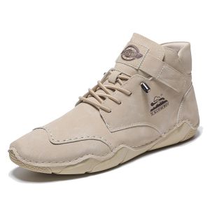 Sepatu Boots Pria Tinggi Casual Kulit Cowok Dewasa Semi Formal Lentur Handmade Keren Anti Slip Kekinian 358