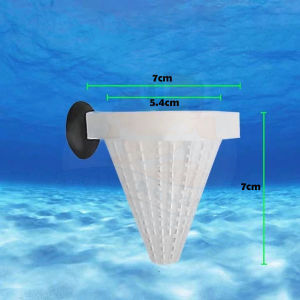 Aquarium Fish Feeder Red Worm Shrimp Food Feeding Plastic Funnel Conical Cup With Suction Cup