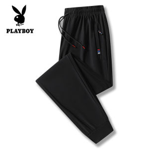 PLAYBOY Spring and Summer New Ice Silk Pants Mens Quick-drying Pants Loose Large Size Sports Pants Sweatpants