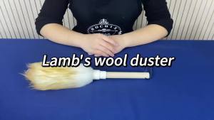 Wool Lambswool Cleaning Brush DusterWood HandleHanging RopeAnti-StaticComfortable Grips for PianoGuitar and Other Stringed Instruments and Office Home and Car etc