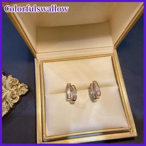 Colorfulswallow 1 Cặp Ánh Sáng Sang Trọng Zircon Bông Tai Hàn Quốc Phong Cách Thời Trang Hai Lớp Bông Tai Cho Phụ Nữ Đơn Giản Tính Khí Tai Đồ Trang Sức