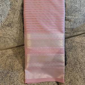 49.ผ้าไหมแกมฝ้าย ผ้าทอทั้งผืน ลายยกดอกลำพูน ยกล้านนา สีชมพู