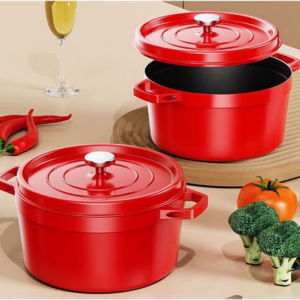 enamel pot household soup pot uncoated gas induction cooker suitable for non-stick cooking pot Cast Iron Pot