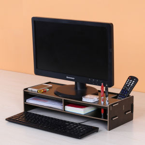 SOKANO DIY Wooden Monitor Organizer Rack- Black