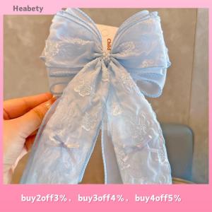 Heabety Daisy Mesh Lace Bow Hairpin For Girls Childrens Hairgrip Clip Barrette Headwear Hair Accessories