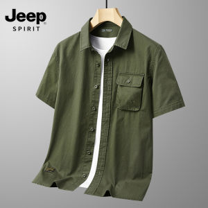 Jeep Spirit 1941 estd nam ngắn áo có tay cotton TRUNG NIÊN ve áo dụng cụ nhiều có túi ngoại cỡ áo rộng mỏng mùa hè hàng đầu