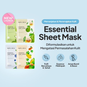 IMPLORA Essential Sheet Mask | Pore Care | Anti-Aging | Moisturizing | Acne Control | Masker Wajah