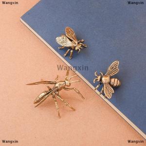 [COD] Wangxin เครื่องประดับโต๊ะแมลงจำลองขนาดเล็ก1ชิ้นรูปปั้นผึ้งทองเหลืองรูปปั้นสัตว์น้ำชางานฝีมือทองแดงโบราณของตกแต่งบ้าน