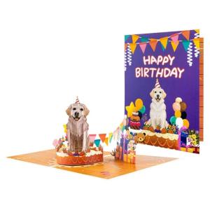 Creative Pet Dog Themed Birthday Greeting 3D Standing Plan Permanent Recyclable Substance Party Decoration