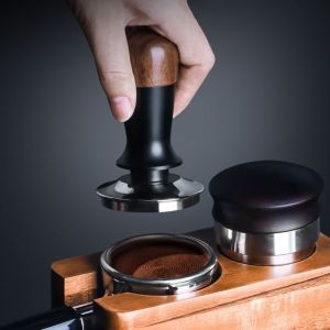GUTUN 51/53/58มม. ที่บดกาแฟ ด้านล่างแบน/เกลียว ฟื้นตัวเอง ที่กดผงกาแฟ ครัวเรือน ฐานสแตนเลส ที่ปรับระดับกาแฟ บาริสต้า