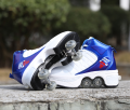Roller Kicker Skate Shoes Retractable Wheels Skating Shoes Skates. 