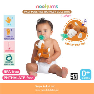 Nookums Paci-Plushies Barkley Bull Dog Shakies / Pacifier / Dot Bayi Boneka
