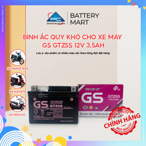 Ắc quy khô GS GTZ5S 35Ah Wave RS Rsx Rsv S Nouvo456 Airblade110 Hayate X-Bike SKY Exciter Luvias Cub acquy Yuasa