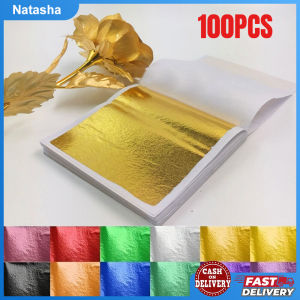 100pcs Imitation Gold Foil Paper Gold Leaf Sheets For Art Foil Paper Leaves Flakes Resin Crafts