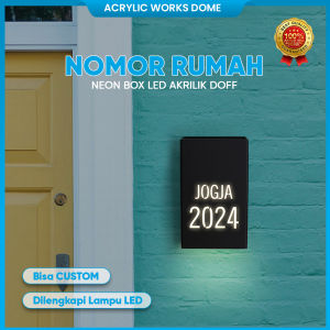 Nomor Rumah Neon Box Doff Led Akrilik Nyala
