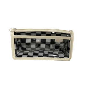 Hộp đựng bút chì hai lớp cầm tay Hàn Quốc dung tích lớn Túi lưu trữ sinh viên phiên bản có ảnh hưởng của văn phòng phẩm bàn cờ trong suốt Hộp văn phòng phẩm đơn giản