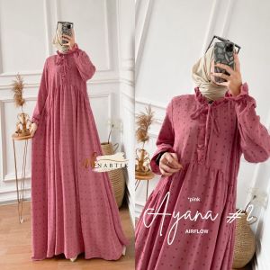 Ayana #2 by Nabtik Gamis Maxi Dress Bahan Airflow Twotone LD 110 PB 140