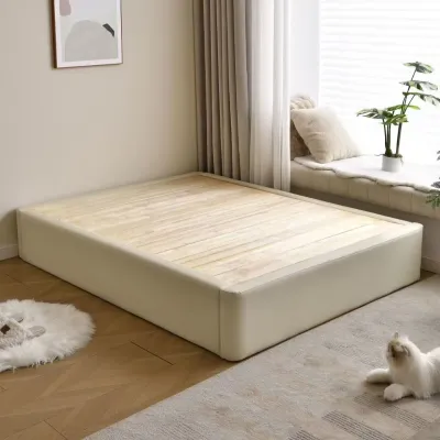 LX modern design minimalist solid wood bedframe multi color to choose full cover board for platform good support rubber wood Nordic Modern European design for home stay hotel (ETA:1mth)
