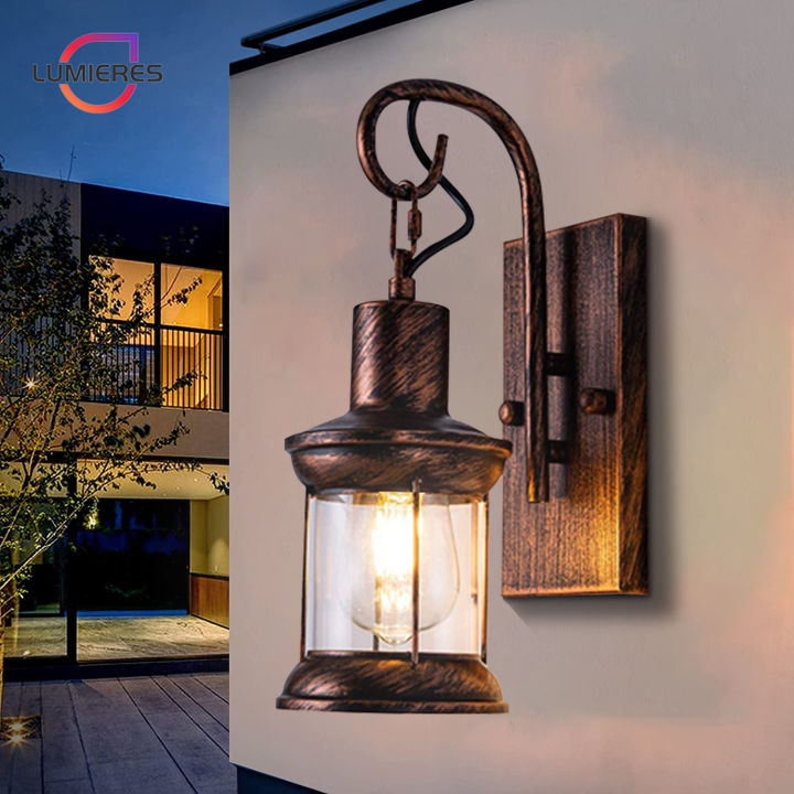 Wall Light Industrial Vintage Wall Lamp Retro Wooden Metal Bronze Fixture  Plug-in Sconce Nostalgic Aisle Wall Bedside Wall Lighting Fixture for Home 