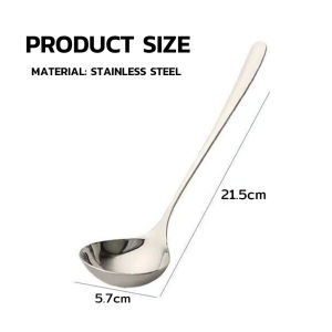 Seeko 1Pc Stainless Steel Soup Spoon Big Head Spoon Kitchen Cooking Tool