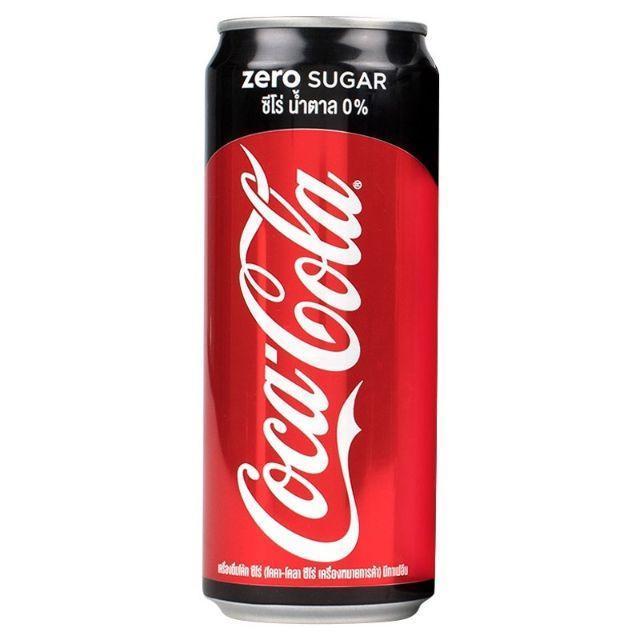Coke Zero โค้กซีโร่ ไม่มีน้ำตาล 325ml/กระป๋อง แพ็คละ24กระป๋อง No Sugar Can My FooD
