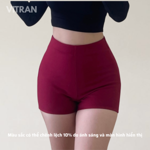 Quần Short Dance Trắng Gân Lưng Cao