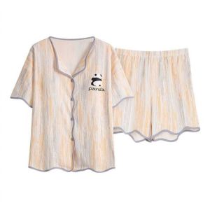 CHAOSON Heart Pochacoo Pajamas Shorts Dog Cat Short Sleeve 2 Piece Nightwear Comfortable Loose Thin Pajamas with Pads Summer